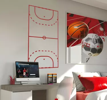 Handbalveld Muursticker sport - TenStickers