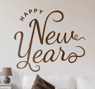 Happy New Years Muursticker - TenStickers