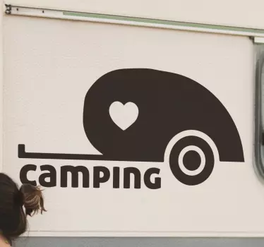 Camper sticker hart camping caravan - TenStickers