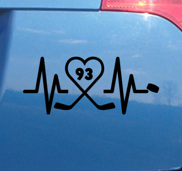 Hartslag hockey autosticker - TenStickers