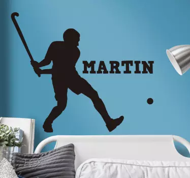 Muursticker kinderkamer hockey met naam - TenStickers