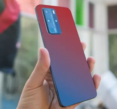 Huawei mobiel stickers Blauwe en rode verloopkleuren - TenStickers