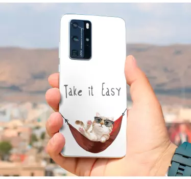 Huawei sticker hangmat voor katten met chill effect - TenStickers