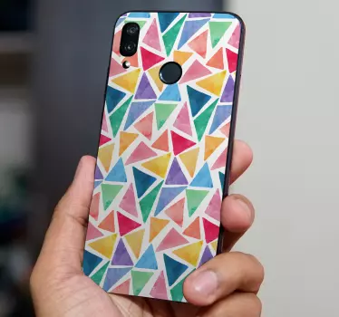 Huawei sticker levendig driehoekig motief - TenStickers
