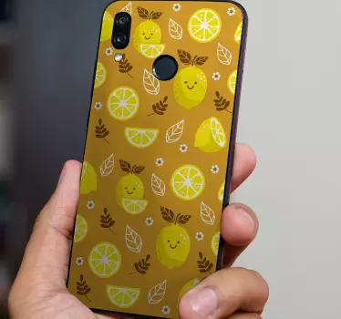 Huawei sticker met glimlachende citroenpatronen - TenStickers