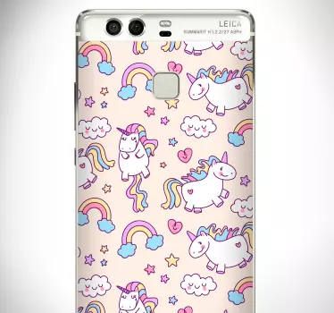 Huawei sticker mythische wezens en kleurrijke bogen - TenStickers