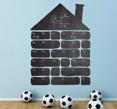 Krijtbord sticker huis alfabet - TenStickers