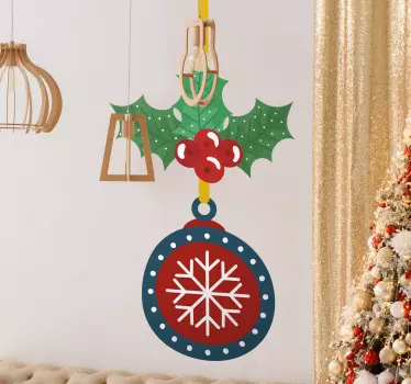 Hulst ornament decoratie kerst sticker - TenStickers