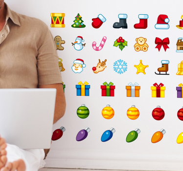 Iconische kerst decoratie sticker - TenStickers