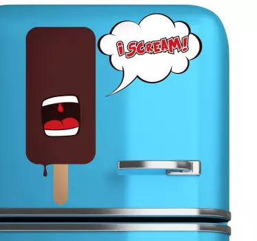Ijs schreeuw koelkast sticker - TenStickers