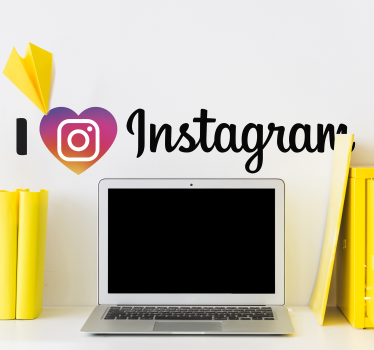 ''Ik hou van instagram'' thuis muur zelfklevende sticker - TenStickers