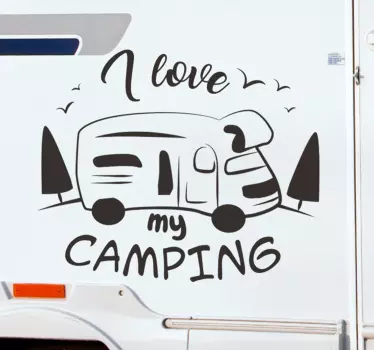 Camper sticker liefde voor camping - TenStickers