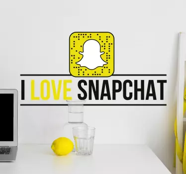 ''Ik hou van snapchat'' zakelijke sticker - TenStickers