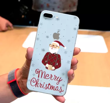 Kerst sticker met illustratie van de kerstman - TenStickers