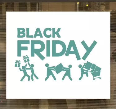 Illustratie van winkelende menigte black friday sticker - TenStickers