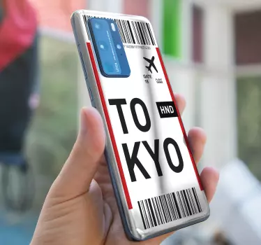 Lay-out van het ticket in tokio huawei sticker - TenStickers