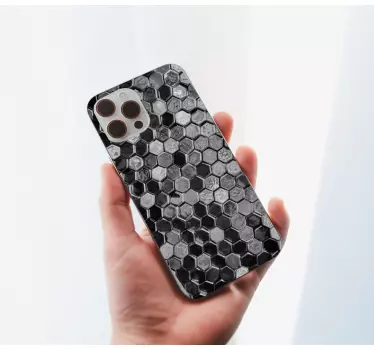 iPhone mobiel stickers Patroon met zwarte vijfhoeken - TenStickers