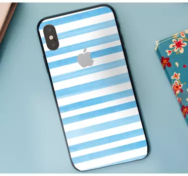 Iphone sticker blauw gestreept patroon - TenStickers