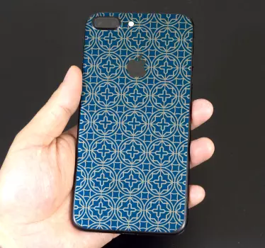 Iphone sticker blauwe geometrische patroon - TenStickers