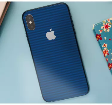 Iphone sticker blauwe gestreepte wrap - TenStickers
