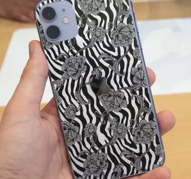 Iphone sticker botanische zebra print - TenStickers