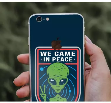 Iphone sticker buitenwereldse ontmoeting - TenStickers