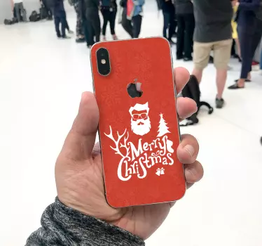 Iphone sticker feestelijke santa afbeelding - TenStickers