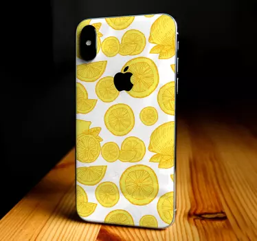 Iphone sticker geel citruspatroon - TenStickers