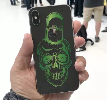Iphone sticker groen skull design - TenStickers