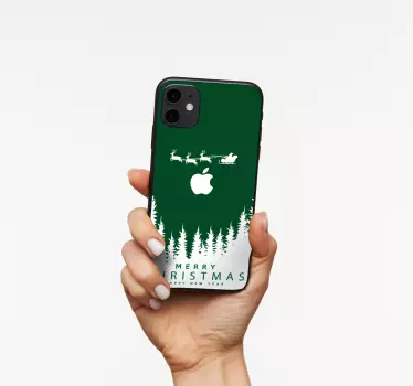Iphone sticker kerstman slede scene - TenStickers