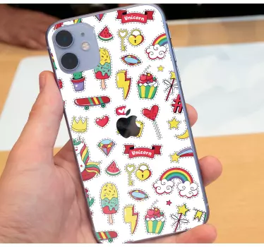 Iphone sticker leuke eenhoorn patronen - TenStickers