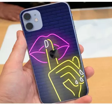 Iphone sticker lippen en vinger - TenStickers