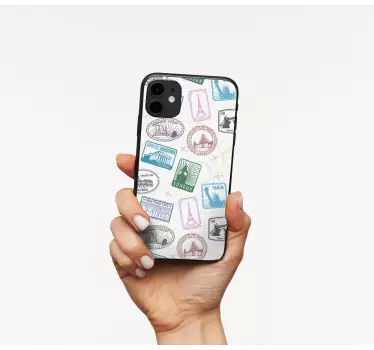 Iphone sticker reisstempelcollectie - TenStickers
