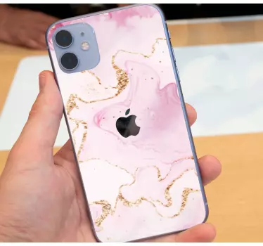 Iphone sticker roze marmer effect - TenStickers