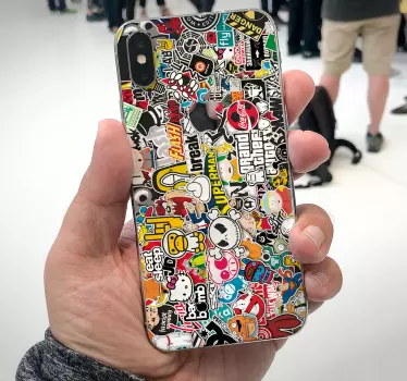 iPhone sticker met veel grafitti - TenStickers