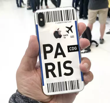 Iphone sticker vlucht ticket parijs - TenStickers