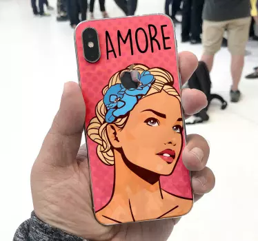 Iphone sticker vrouwelijke expressie liefde - TenStickers