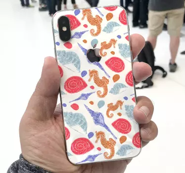 Iphone sticker zeepaardjes en schelpen - TenStickers