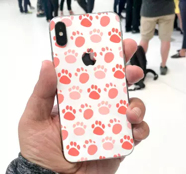 iPhone mobiel stickers telefoon honden pootjes - TenStickers