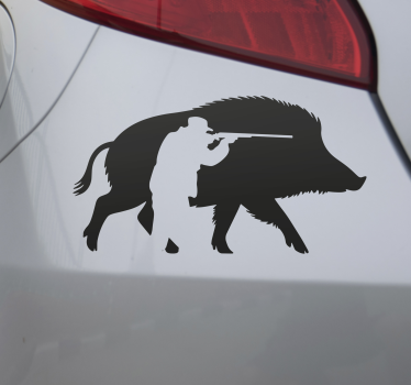 Jacht op wilde zwijnen autosticker - TenStickers