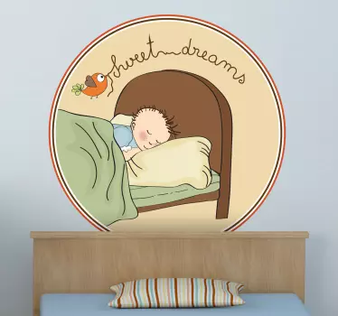 Jongen sweet dreams hoofdeinde sticker - TenStickers