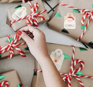 Kerst sticker kado labels - TenStickers