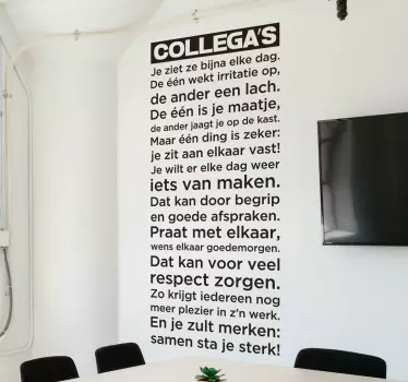 Kantoor tekst sticker collega's - TenStickers