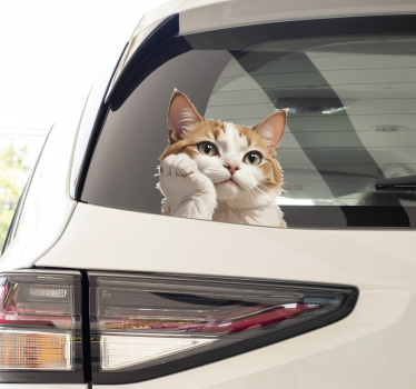 Kat denkend autosticker - TenStickers