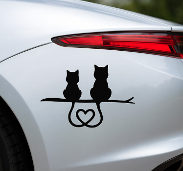 Autosticker kattenstaart hart - TenStickers