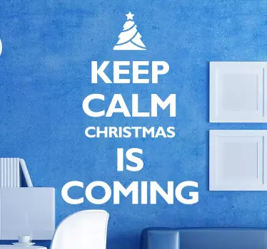 Keep Calm Christmas tekst sticker - TenStickers