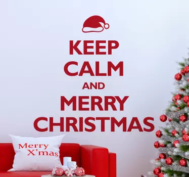 Keep Calm Happy Christmas kerstmis Sticker - TenStickers