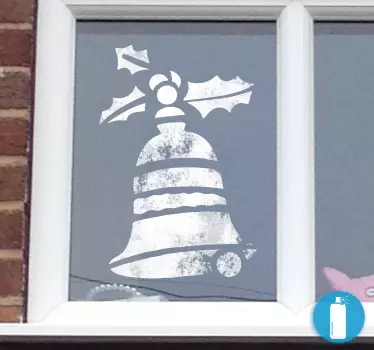 Kerst bel raam sticker - TenStickers