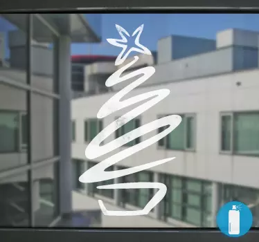 Kerst raamsticker kerstboom sneeuwspray - TenStickers