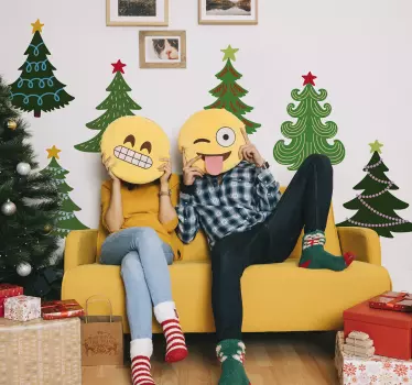 Kerststickers bomen ontwerpen - TenStickers